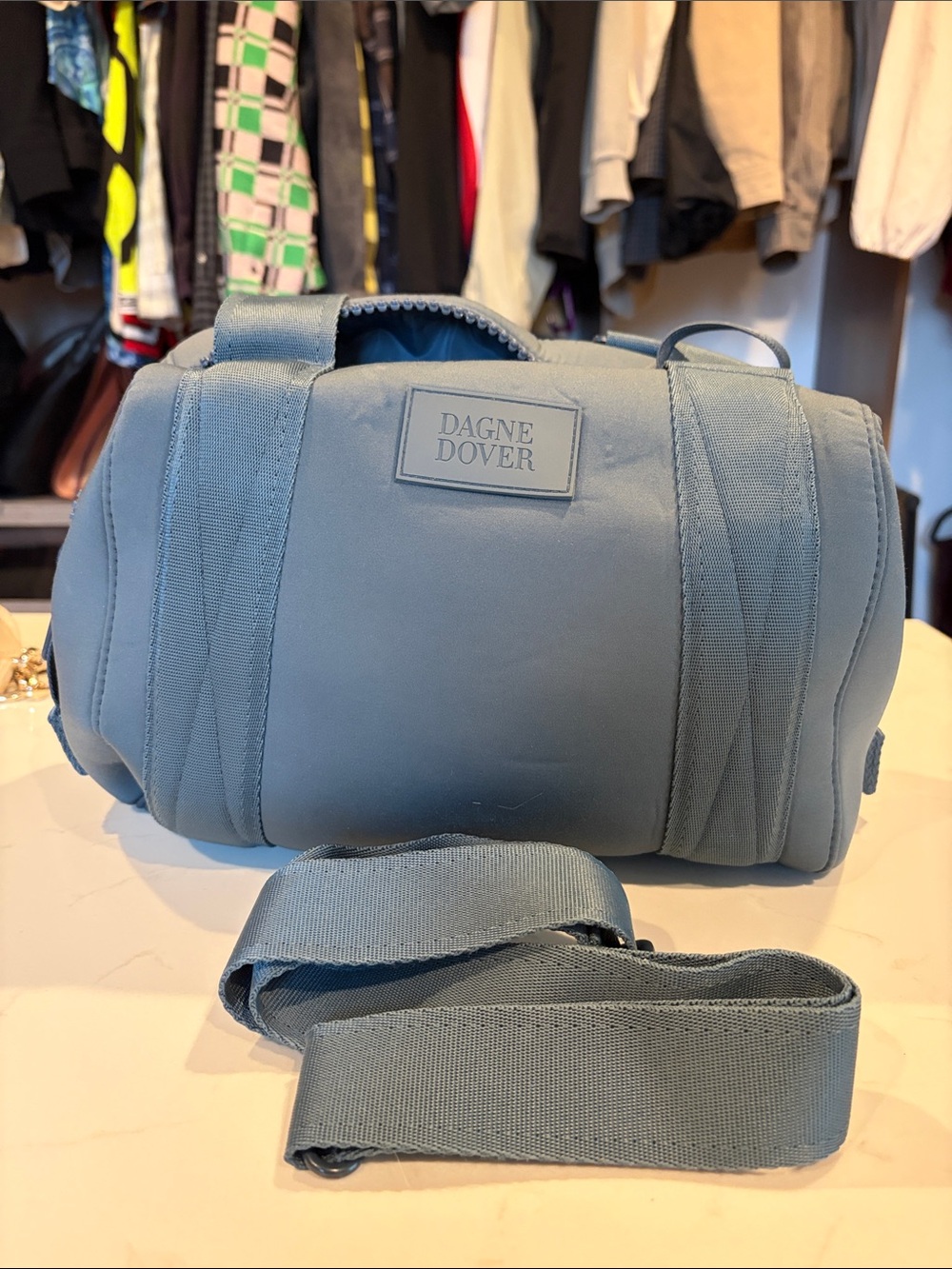 Dagne Dover Blue Duffel Shoulder Bag